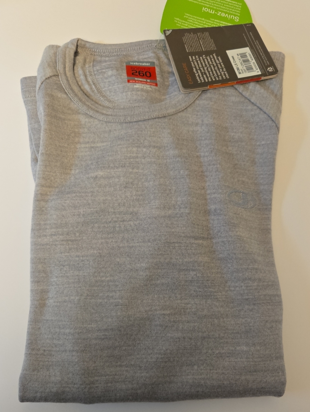 Icebreaker Women's 260 Crew Neck Merino Shirt - Light Gray - Picture 1 of 4